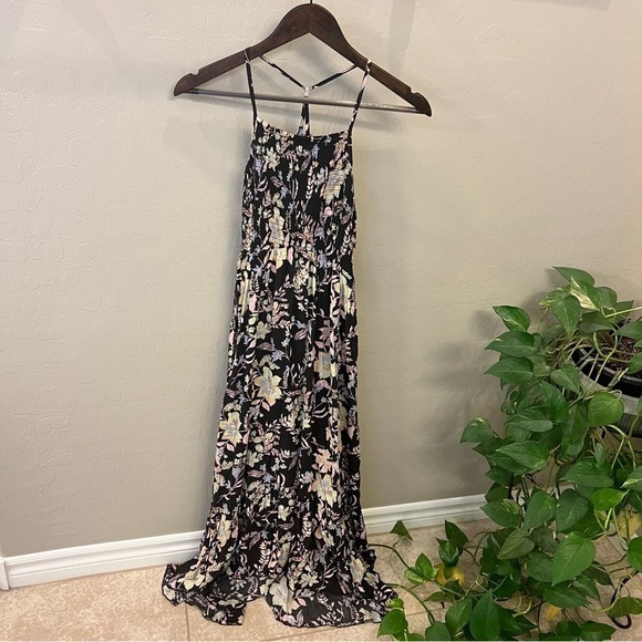 Free People Heat Wave boho floral Print Maxi Dress, spaghetti strap racer back,S - Picture 14 of 14